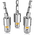 GXF 3 Pack Socket Adapter, 360 Degree Drill Adapter, 1/4 Swivel Socket Set, CR-V Steel Plating Finished, Use with Impact and 