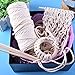 Quacoww 109 Yards Natural Macrame Cord 3mm with 6pcs Wood Ring and 4pcs Wooden Stick for DIY Plant Hangers, Crafts, Knitting