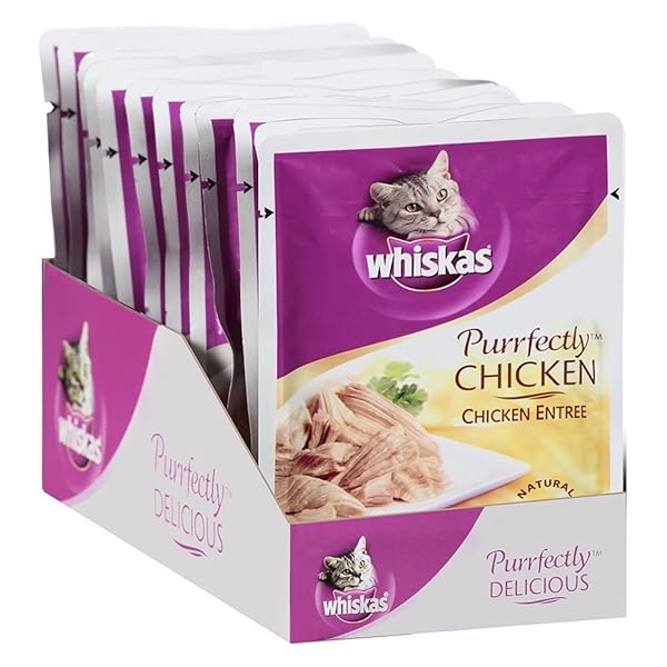 WHISKAS PURRFECTLY CHICKEN WET CAT FOOD CHICKEN ENTREE FLAVOR 3 OUNCES (24 COUNT)