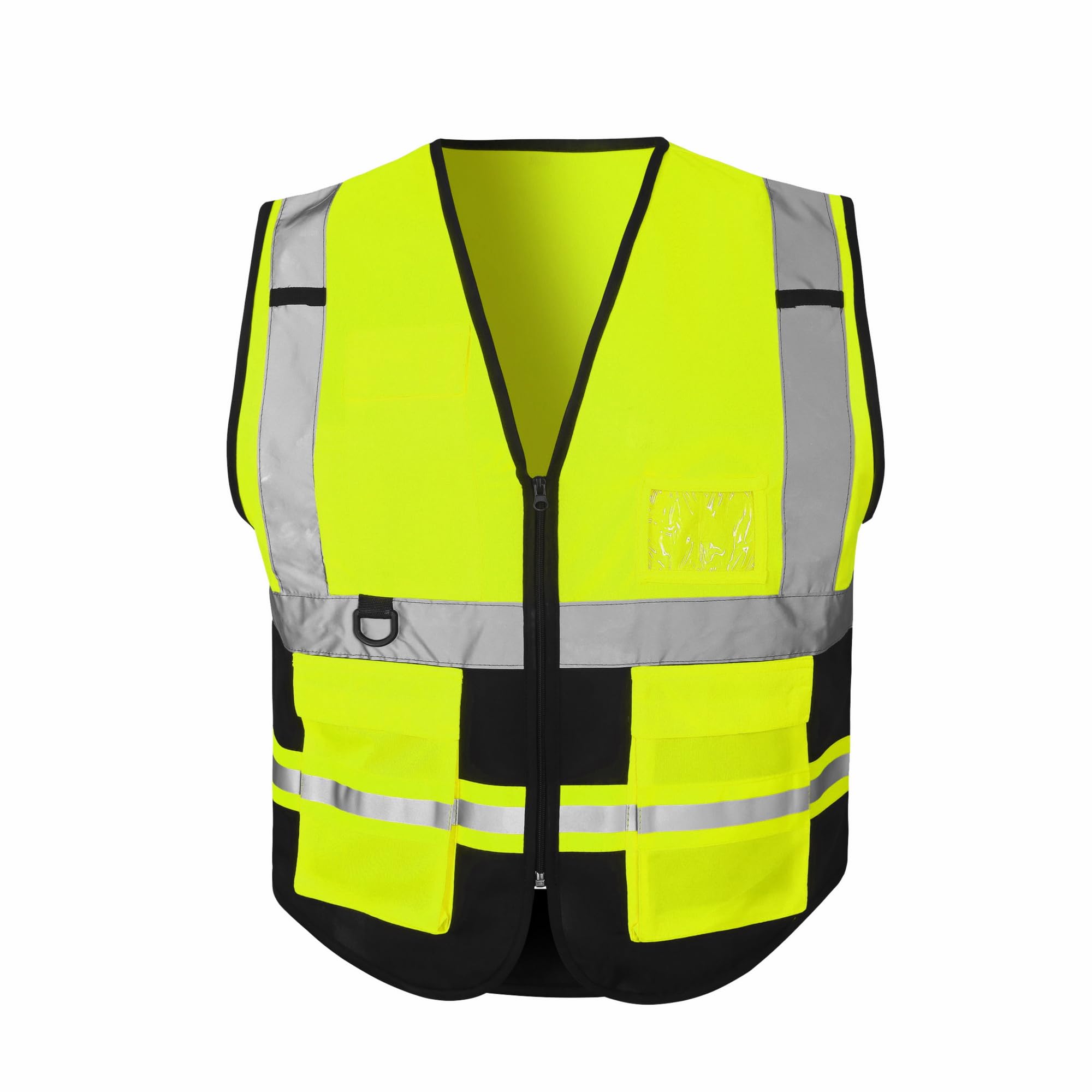 mymixtrendz Hi Vis Vest Reflective High Visibility Work Wear Vest Zip Up Multi Pockets Executive Waistcoat S-3XL