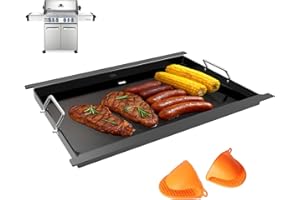 WEBROIL Full Size Griddle Insert for Napoleon Prestige PRO 500, Built-in Prestige 500, P500RBPSS, BIP500RBNSS-3, P500RSIBNK-3, P500, P500N Grills Accessories, Carbon Steel Griddle Plate, 26.3''L X 17.7''W