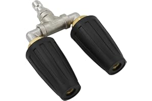 HIMAWEEK Dual Turbo Nozzle Pressure Washer, Twin Turbo Nozzle 4000 PSI, 360° Rotating Turbo Power Washer Nozzle, 1/4 Inch Quick Connect, Orifice 2.0, 4-6 GPM
