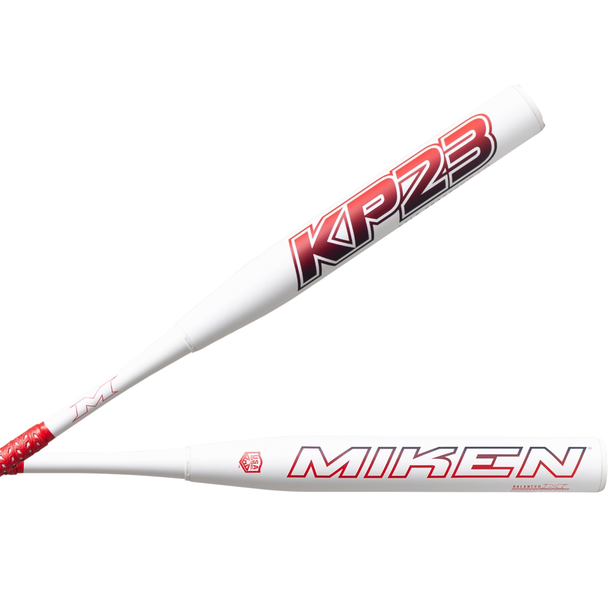 miken | 2025 | kp23 slowpitch softball bat | usa/asa | 12.75" barrel | balanced | 25 oz.