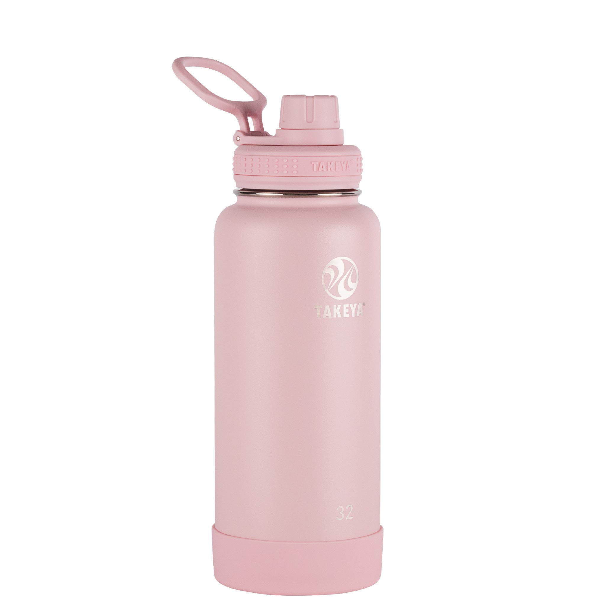 Photo 1 of Takeya Actives Insulated Stainless Steel Water Bottle with Spout Lid, 40 Ounce, Blush