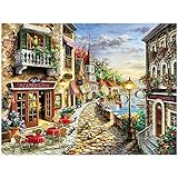 GLymg Diamond Painting Romantic Town Landscape Natural Scenery Diamond Embroidery Full Square Drill Home Decor (11.8X15.7 inches)