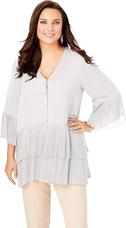 Roaman's Women's Plus Size Tiered Tunic 