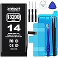 XYIRMCYF 13200mAh Super Capacity Battery Compatible with iPhone 14, 0 Cycle Li-Polymer Replacement Battery for iPhone 14, with Professional Repair Tool Kit