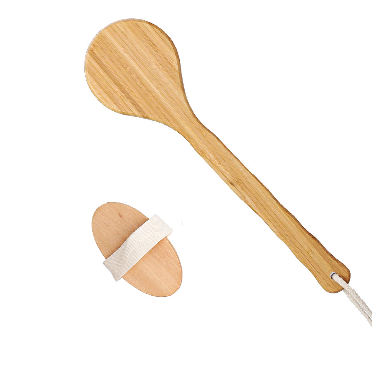 Premium Dry Bath Body Brush Set, Natural Boar Bristle Body Back Brush (Long Handle) & Bath Shower Brush, Perfect for Massage and Exfoliating, Promote Blood Circulation, Good for Health and Beauty