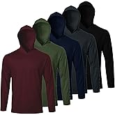 LeeHanTon Men UPF 50+ Sun Protection Hoodie Long Sleeve T Shirts Pack Quick Dry Shirt for Athletic Running Activewear Workout