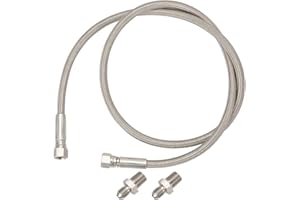 MOTOQUEEN Stainless Steel PTFE Reinforced Hose 40" Length - JIC - 4 Female or 1/4" NPT Male, 870PSI, -40°F to 400°F, Compatible for ARB 740203