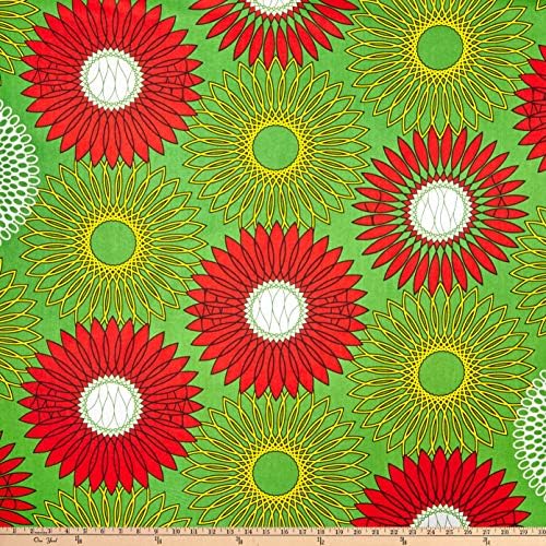 Shawn Pahwa African Print Ethwasa Fabric, Green/Yellow, Fabric By The Yard