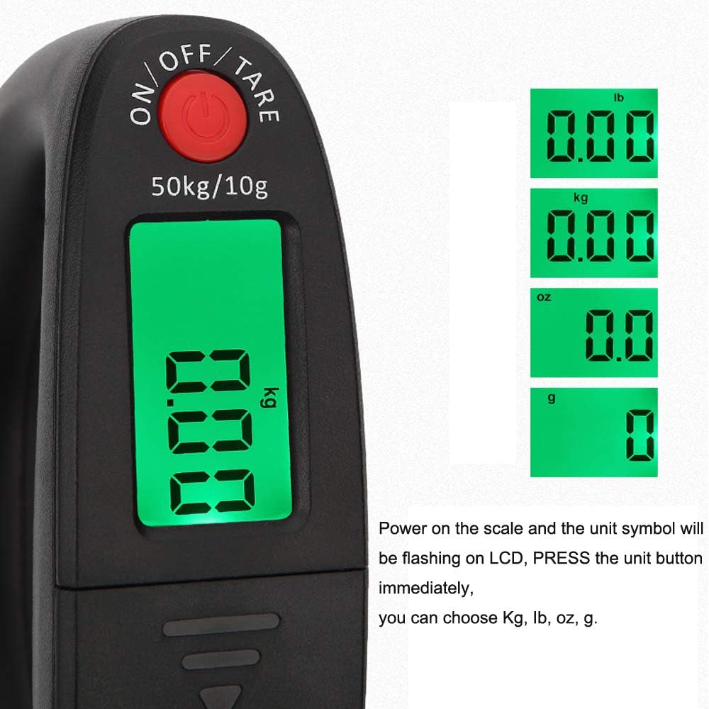 Mougerk 110lb 50kg Portable Digital Hanging Fish Scale Postal Scales, 2 AAA Batteries (Not Included): Sports & Outdoors
