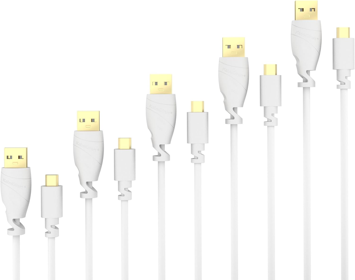 KabelDirekt - 5 x 0.5m Micro USB Cable (USB 2.0, Synch & Charge Cable, white) TOP Series, 5 x 0.5 m