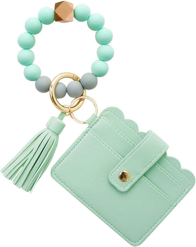 Wristlet Keychain With Wallet For WomenSilicone Keyring