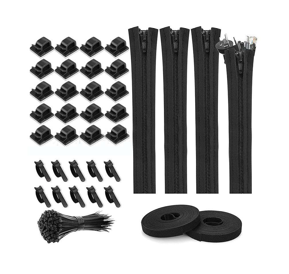Tiardey Cord Management Organizer Kit for TV Computer Office Home Wraps Wire Hider System - 5 Kinds of Accessories