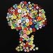 Outus 300 Pieces Assorted Colors Resin Buttons 2 and 4 Holes Round Craft Buttons with Plastic Storage Box for Sewing DIY Crafts