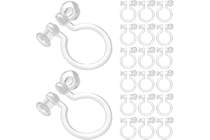 Ipetboom 50Pcs Transparent Plastic Clip on Earring Converters, U-Shape Diy Earring Making Supplies for Non-Pierced Ears Comfo