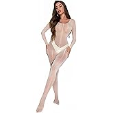 k.SELLOUT Women Full Body Stockings Oil Shiny Bodysuit Rave Outfits Clubwear