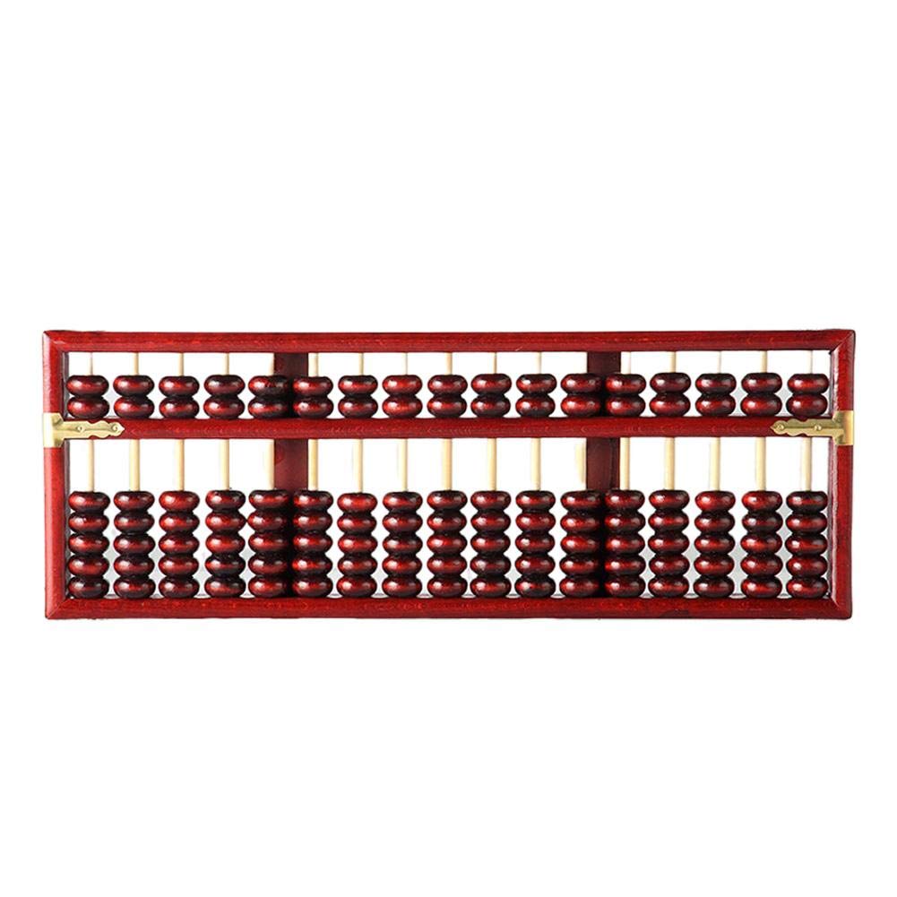 everlaste Vintage Style Wooden Abacus Chinese Calculator Counting Tool 17 Digits Rods Wooden Abacus for Bank Financial Accounting
