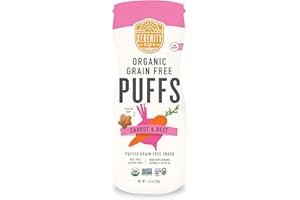 Serenity Kids 6+ Months Grain-Free Allergen-Safe Puffs for Toddlers & Babies - No Grains, Gluten, Nuts, Rice - Organic Veggies, Legumes, Olive Oil (1.5 Ounce (1 count), Carrot & Beet)
