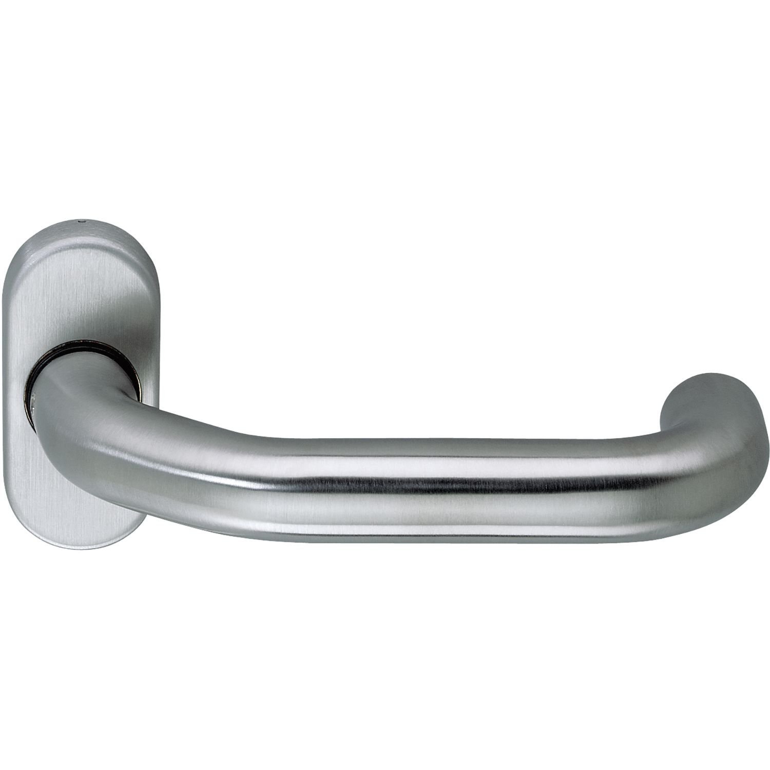 Axppin ECO D 116 Lever Hole Part (Door Handle) on Oval Rosette Door Handle with Retaining Spring for Fire Doors Matte Stainless Steel
