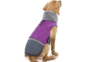 EMUST Dog Jackets for Winter, Reversible Cold Weather Coats for Dogs, Cozy Winter Jackets for Medium Large Dogs, Dog Winter Vest for Small Medium Large Dogs, L