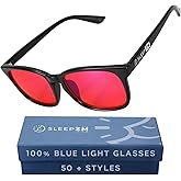 Sleep ZM 100% Blue Light Blocking Glasses - Better Sleep Anti Eye Strain Protection - Computer Gaming Women Men