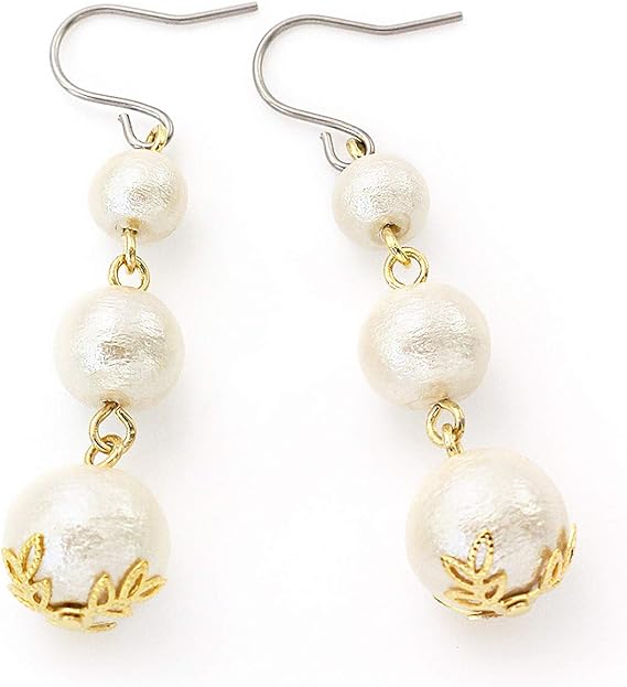 Amazon Barzaz バルザス コットンパール ピアス チタン フック ゴールド レディース ピアス 通販