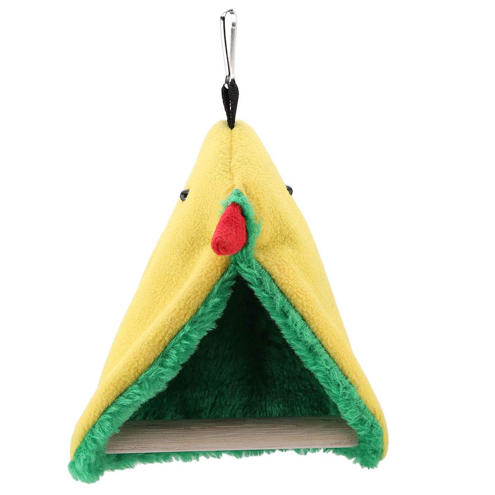 Bird Parrot Standing Perch, Triangle Hammock Cage Hanging Plush Tent Bed for Budgies Small Cockatiel Small Cockatiel Conure Canaries