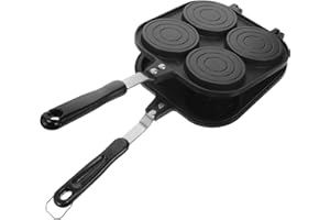 CALLARON 4-Grid Nonstick Egg Frying Pan, Double Sided Sectioned Skillet with Handle, Stainless Steel, 1 Minute Quick Morning 