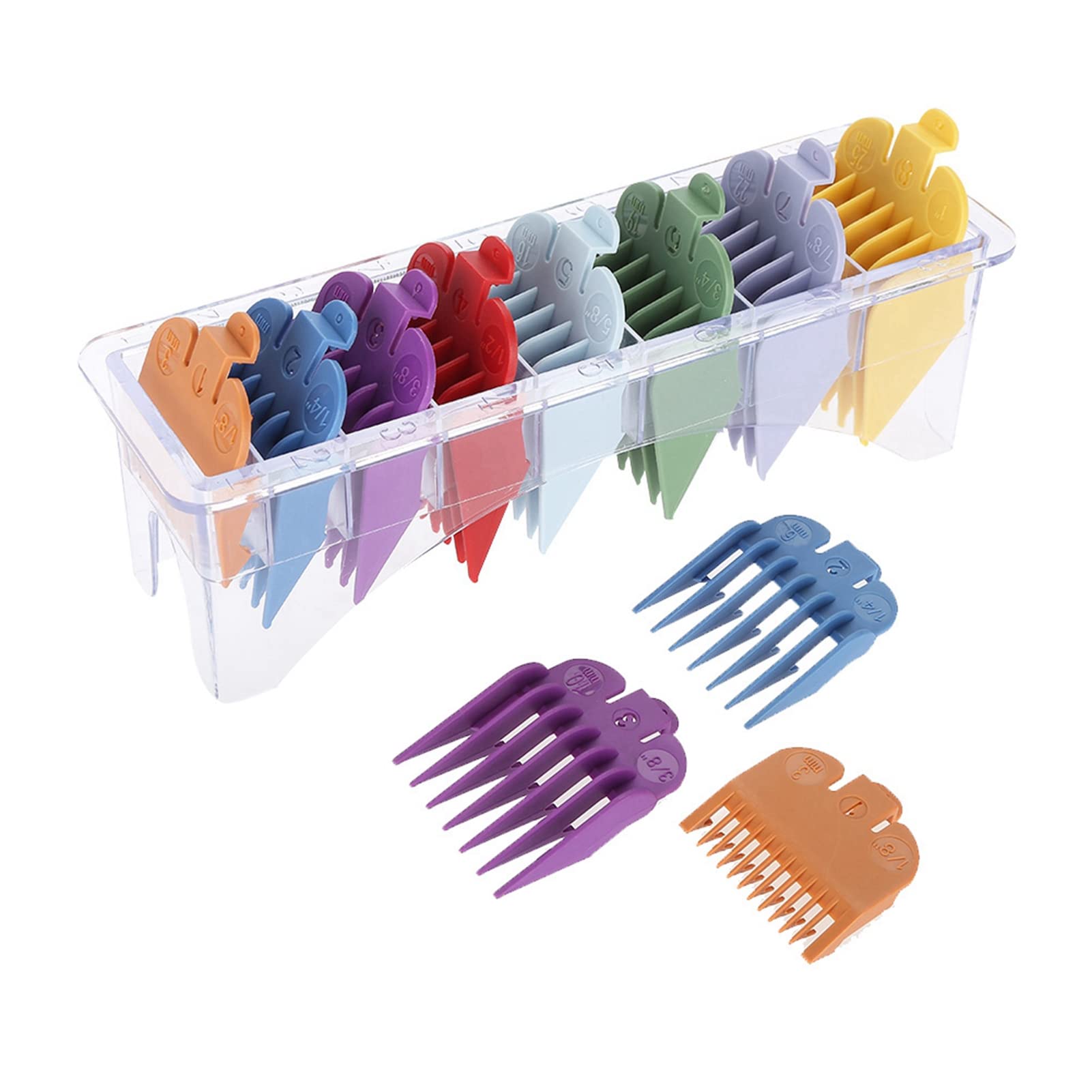 8 Sizes Guide Comb Set Hair Clipper Guards Hair Trimmer Comb Hair Clipper Combs Guides with Base for Hair Clipper Haircutting