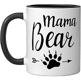 Mama Bear Ceramic Mug, Black/White, 11oz