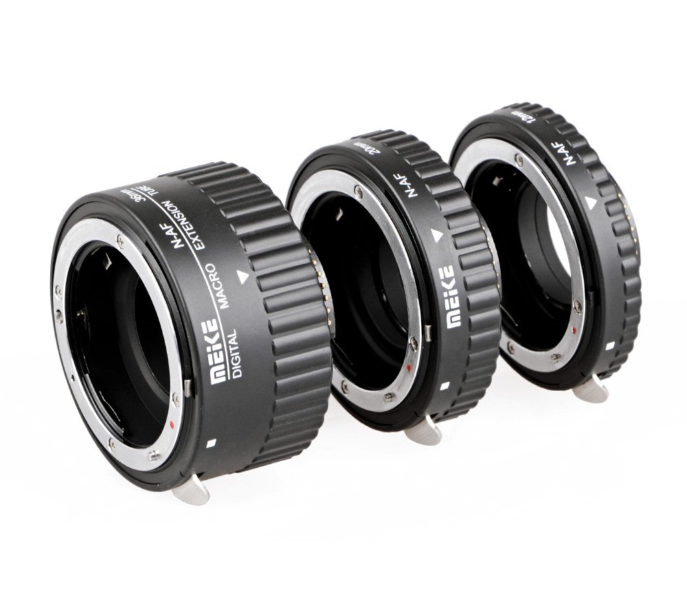 Automatic extension tubes for F-mount lenses compatible with Nikon MK-N-AF1-B
