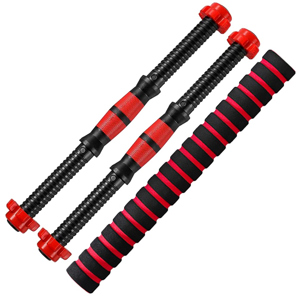HUIOP Dumbbells Barbell Set, Threaded Dumbbell Handle Bars Extension Bar Set Adjustable Dumbbell Bars for Weight Lifting Home Gym Fitness Exercise,Extension Bar Connector