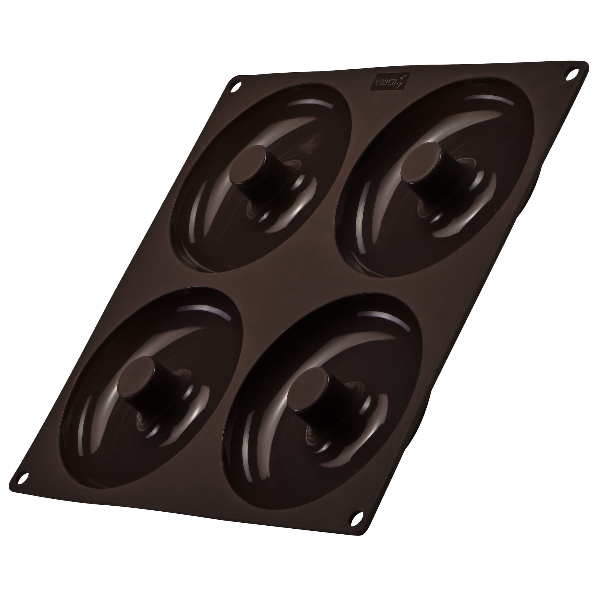 Lurch 85088 FlexiForm Bagels 4-Compartment Silicone Baking Mould for 4 Bagels (11.8 cm) 100% BPA-Free Platinum Silicone, Brown