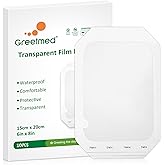 Transparent Film Dressing 6'' x 8'', 10 Packs Waterproof Adhesive Patch Breathable Wound Cover Bandage, Comfortable Clear Bandages for Tattoo Aftercare Swimming Shower IV Shield