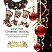 CUKENG 3 Piece Set Christmas Stockings, 18'' Xmas Stockings Hanging, 3D Santa Claus/Snowman/Reindeer Character Santa Gifts Socks Party Favors Decorative Hanging Ornaments
