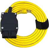 Bluechok Enet OBD2 RJ45 Ethernet Cable - 6.6ft/2M, RJ45 Connector, OBDII Interface, Car Diagnostic Coding, F-Series BMW Coding Diagnostics