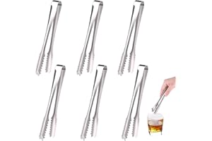 TUPARKA 6 Pack Stainless Steel Ice Tongs Sugar Tongs Serving Tongs Small Kitchen Tongs for Party Coffee Kitchen