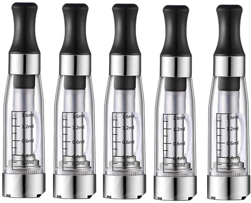 Techstuph Ego New & Improved 5pcs/Pack CE4 Clear(Transparent),1.6ml Capacity Atomizer Compatible with All Ego/MT3/CE4/CE5/CE6 Battery and All The Standard 510 Thread Connector (CE4 Clearomiser)