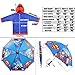 DC Comics Kids Umbrella and Poncho Raincoat Set, Batman & Superman Boys Rain Wear for Toddler 2-3 or Kids 4-7