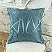 Pack of 2 CaliTime Throw Pillow Covers Cases for Couch Sofa Home Decor, Modern Triangles Abstract Lines Geometric, 18 X 18 Inches, Teal