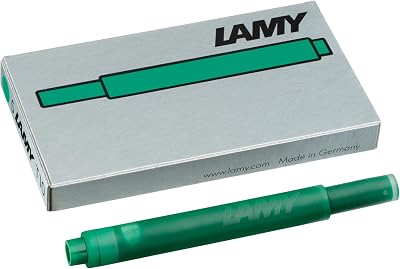 Lamy T10 Green Ink Cartridges 1.25 ml Large Capacity 5 Pack