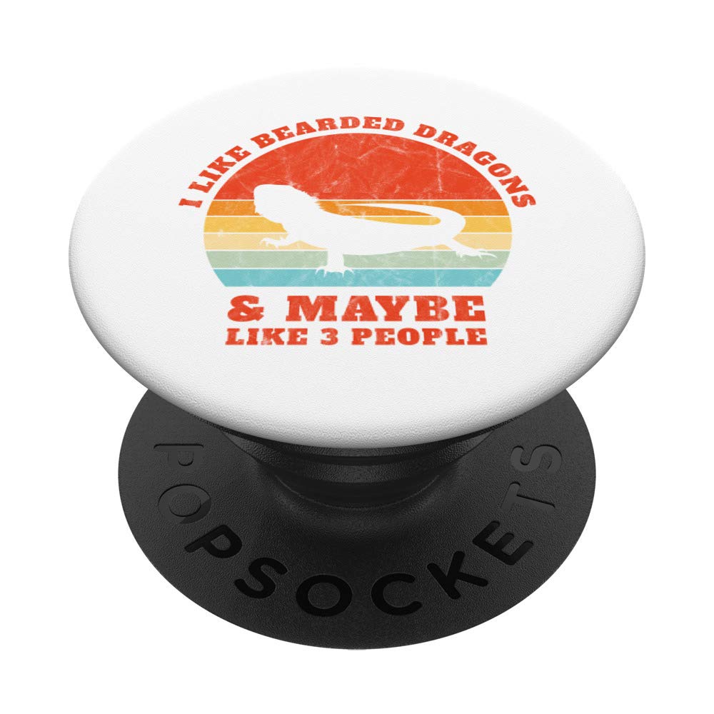 Like Bearded Dragon Vintage Sunset Retro Lizard Reptile Gift PopSockets PopGrip: Swappable Grip for Phones & Tablets