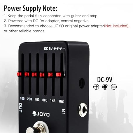 Pedale Equalizzatore JOYO JF-11 Per Chitarra - 6 Bande (100Hz-3.2kHz), True Bypass, ±18 DB - Per Modificare Il Tono