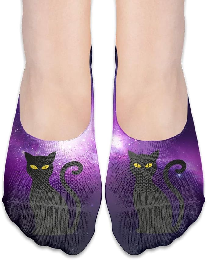Black Cat Bring Luck Giant Girls Fashion Non Slip Flat Boat Line Socks At Amazon Women s 