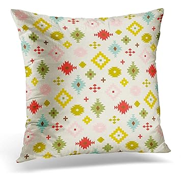 Amazon Com Throw Pillow Cover Southwestern Tribal Pattern Pastel