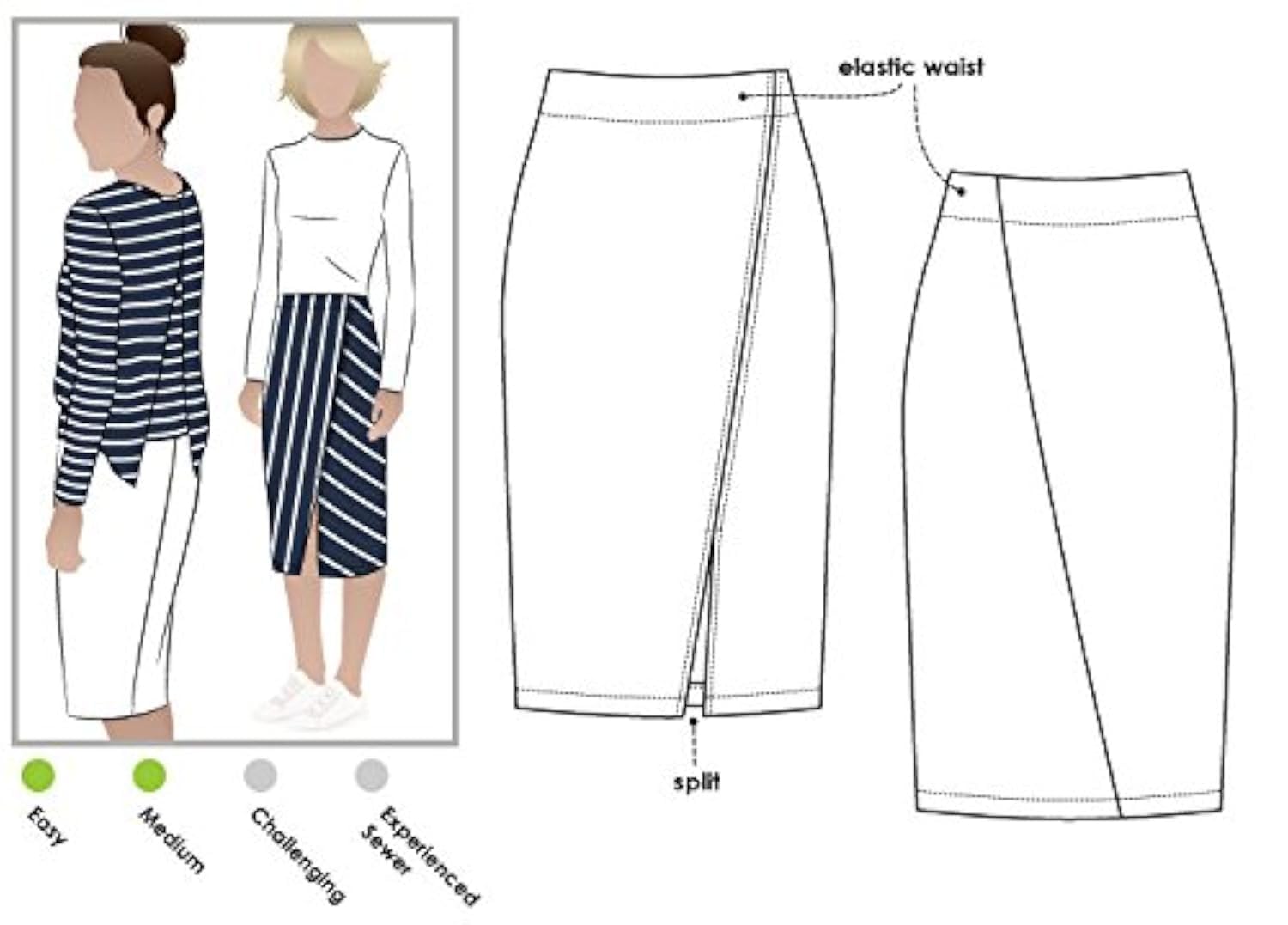 Style Arc Sewing Pattern - Taylor Knit Skirt (Sizes 18-30)