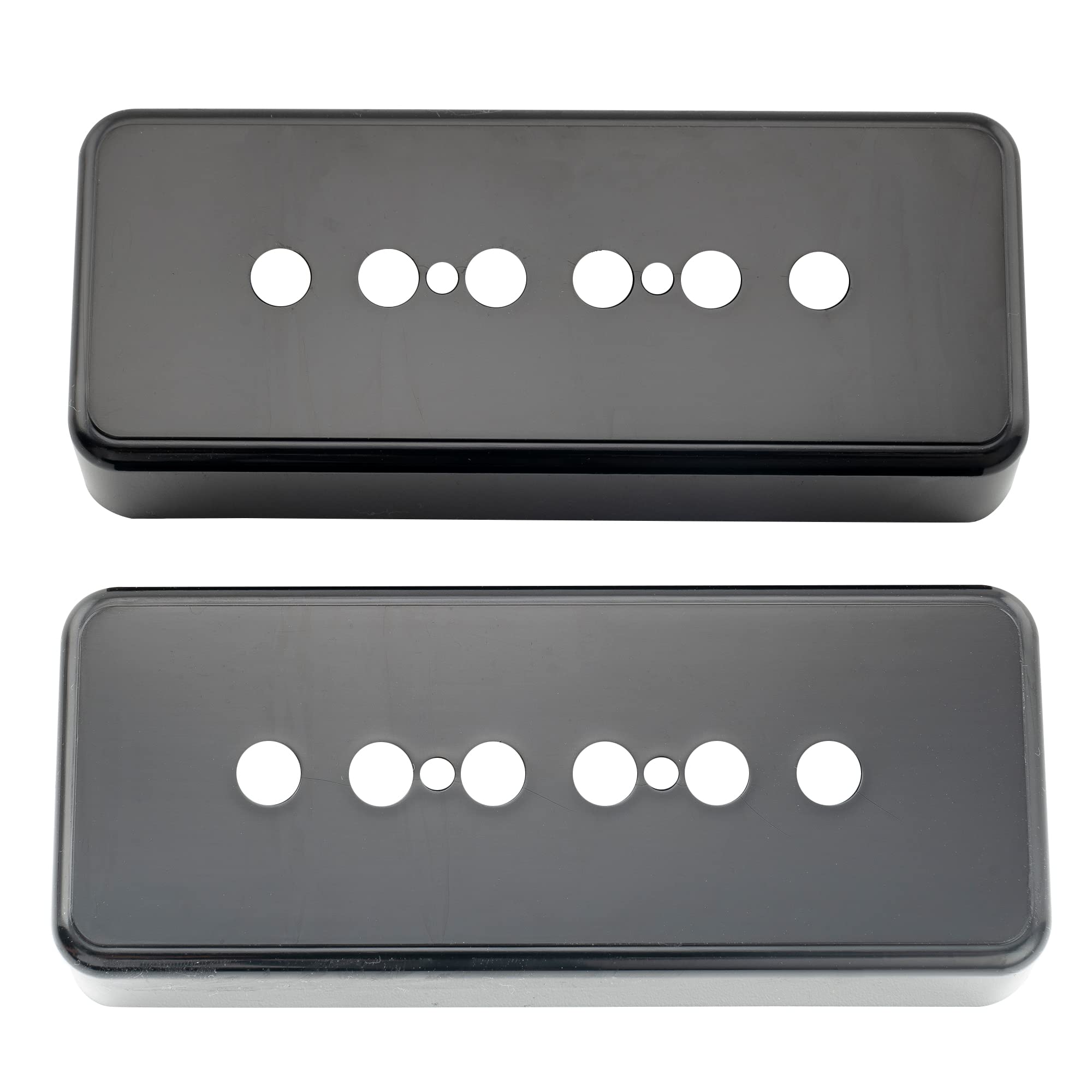 Musiclily Pro Plastic 48mm P90 Soapbar Guitar Pickup Covers for Import Les Paul SG Electric Guitar, Black(Set of 2)