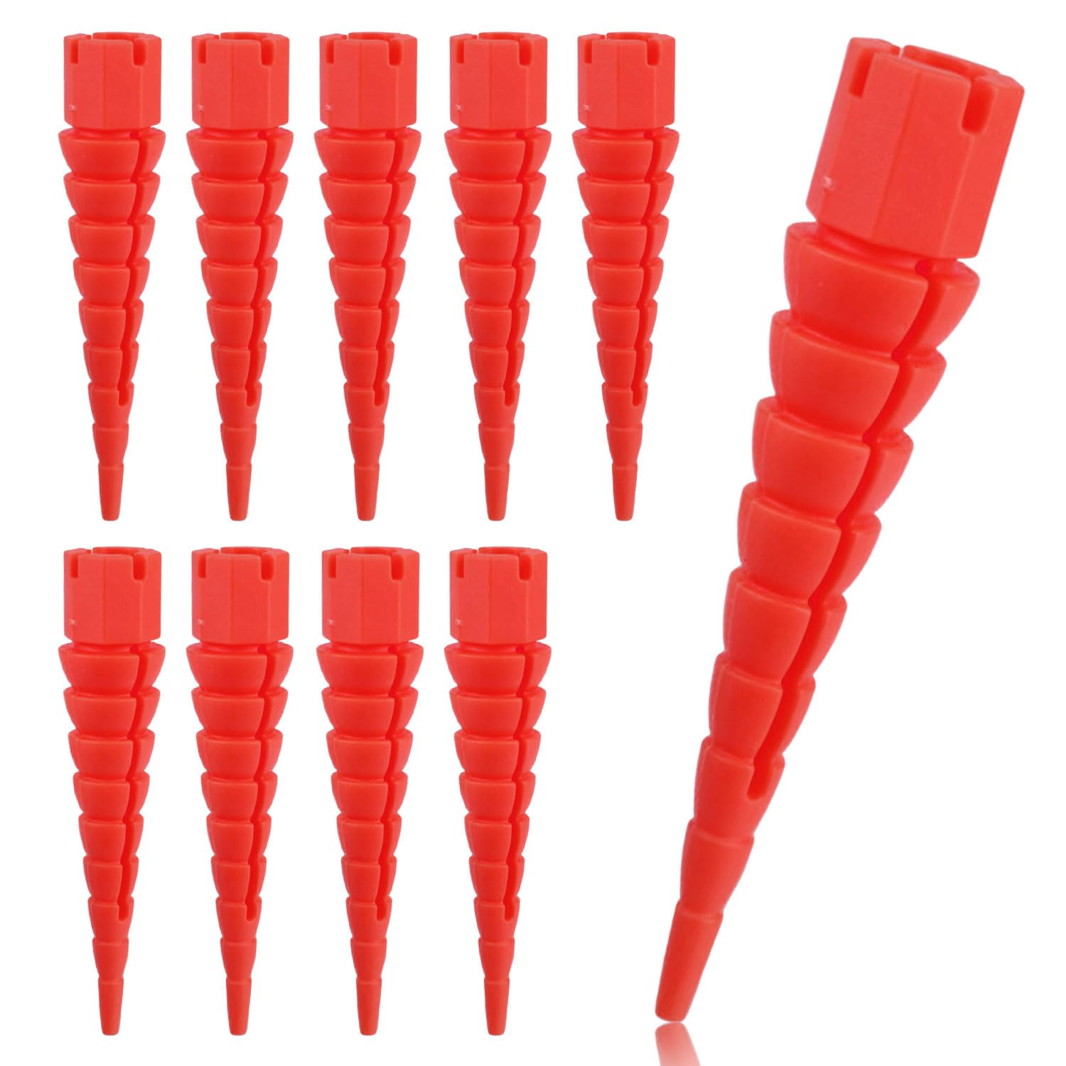 10pcs Wood Anchors for Screws, Plastic Wood Anchor Stripped Screw Hole Repair Fixing Stripped Screw Holes for #2 to #16 Wood Screws Holes from Stripped to Gripped (Red)